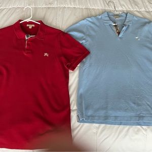 Burberry Polo - red and blue. Size L